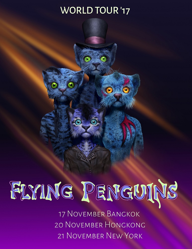 Happy woman hiker in a misty forest